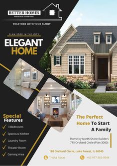 a flyer for a new home is shown