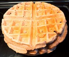 a waffle sitting on top of an oven