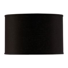 a black lamp shade on a white background