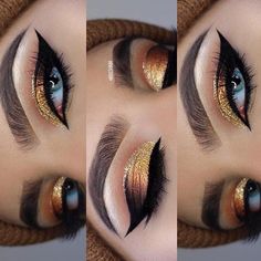 Winter Eye Makeup, Gold Glitter Makeup, Dinner Makeup, Egyptian Makeup, Makeup Scary, Alat Makeup, Classic Makeup, Brushes Makeup