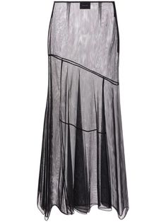 black sheer tulle bias cut mid-length concealed side hook and zip fastening flared hem unlined Midi Skirt Black, Tulle Midi Skirt, Wardrobe Edit, Yoko London, City Dress, Black Midi Skirt, Dolce E Gabbana, Summer Beach Wear, Exclusive Fashion