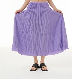 Women's Long Skirt Solid Color Pleated Skirt for Daily Holiday Vacation Pleated Non-stretch Flared Maxi Skirt, Purple Pleated Bottoms For Spring, Summer Pleated Purple Bottoms, Summer Purple Pleated Bottoms, Purple Casual Pleated Skirt For Summer, Purple Pleated Skirted Bottoms, Spring Purple Pleated Skirt, Purple Pleated Maxi Skirt, Purple Non-stretch Skirt For Spring