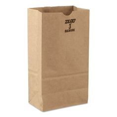 a brown paper bag on a white background