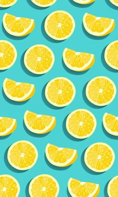 sliced lemons on a blue background with the word jama written in white above them