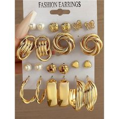 -Item Id 12992512 -Color: Yellow Gold -Gender: Women -Earrings Material: Zinc Alloy -Magnetic: No -Earring Studs Materials: Zinc Alloy **Open To Offers!!!** **Bundle To Save More** **30% Off Bundles Of 2 Or More Items!!** ***Orders Go Out Within 5-10 Business Days!! Thank You For Your Patience!! Multiple Sizes And Colors Available In Most Styles Don't See Your Size Or Color Listed, Just Ask. Gold Jewelry Fashion Bracelet, Gold Elegant Earrings, Fancy Earrings Classy, Stylish Jewelry Accessories, Golden Accessories, Golden Jewellery, Trending Earrings, Gold Jewels Design, Fashion Accessories Trends