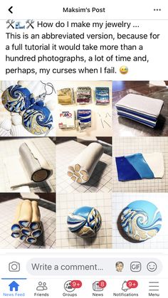 an image of some blue and white items on a table with text that reads, how do i make my jewelry? this is an abrifiated version