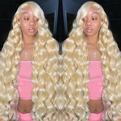 Middle Part High Ponytail, Lace Front Wigs Blonde, 613 Lace Front Wig, Blonde Body Wave, Body Wave Wigs, Body Wave Lace Front Wigs, Ponytail Bun, Blonde Lace Front Wigs, Hair Body Wave