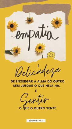 a yellow poster with sunflowers and the words empatho written on it