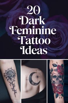 Explore the allure of dark feminine tattoos with our curated collection of unique designs and ideasFrom delicate florals to powerful symbolsfind inspiration for your next dark feminine tattoo that speaks to your individual style and personalityWhether you're drawn to intricate linework or bold blackworkthere's a dark feminine tattoo waiting to make a statement on your skinElevate your body art game with these captivating and empowering designs that celebrate the beauty of darkness in t Dark Feminine Tattoos Ideas, Femme Fatale Tattoo Ideas, Beauty Of Darkness, Dark Feminine Tattoos, Feminine Tattoo Ideas, Anatomical Heart Tattoo, Powerful Symbols, Throat Tattoo, Intricate Tattoo