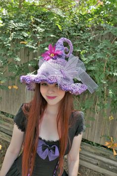 This is my crochet fairy or witch hat.   This is a finished hat what you see in the photo is what you get.  It is adult size and once one is gone I can not make it with the same yarn again, since most of the yarn is no longer available.   Want a custom order send me a message. Pattern by https://beacons.ai/leesasknottycorner Whimsical Costume Hats For Cosplay, Whimsical Costume Hats And Headpieces For Cosplay, Whimsical Handmade Hat For Cosplay, Handmade Whimsical Hat For Cosplay, Whimsical Crochet Mini Hat, Whimsical Handmade Crochet Hat, Crochet Mini Hats In Whimsical Style, Whimsical Brimmed Crochet Hat, Whimsical Crochet Wide Brim Hat