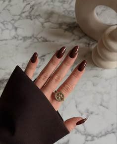 Cocktail Nails, Nail Autumn, Shellac Nails Fall, Classy Acrylic, Holiday Manicure, Wine Nails, Thanksgiving Nail