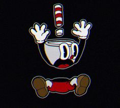 an animated image of a hand holding a coffee cup in the middle of it's fingers