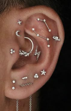 a person with ear piercings on their ears