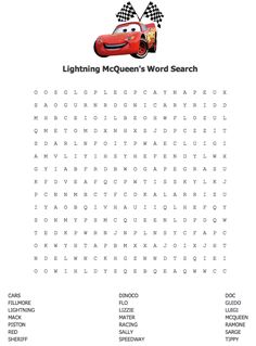 the cars word search is shown in this printable activity sheet for children to learn how to