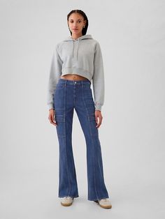 Straight High Waisted Jeans, Gap Style, Denim Clothes, Water Saving, Dark Indigo, Gap Denim, Cargo Jeans, Pocket Jeans, Denim Outfit