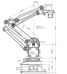 a drawing of a machine with parts labeled