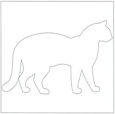 a cat that is standing in the middle of a white paper cutout with lines on it