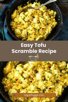 an easy tofu scramble in a skillet