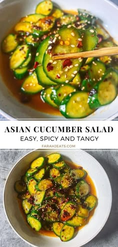 Easy Asian Cucumber Salad, Spicy Cucumber Salad, Sommer Mad, Asian Cucumber Salad, Salad Pasta, Easy Asian, Think Food, Health Dinner Recipes, Asian Cooking