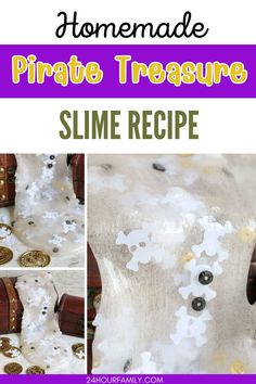 homemade pirate treasure slime recipe for kids