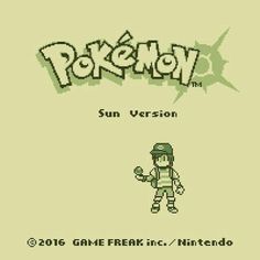 the title screen for pokemon sun version, with an image of a person holding a nintendo game controller