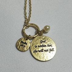 This Lovely Bible Verse Pendant Necklace Will Be A Nice Addition To Your Jewelry Collection. It's Say. Psalm 46:5 God Is Within Her, She Will Not Be Fall. Cute Bible Verses, Father Son Holy Spirit, Cute Bibles, Psalm 46, Walk By Faith, Father And Son, Womens Jewelry Necklace, Psalms, Verses