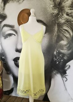 "I am away until the 15th of July all items purchased will be shipped on my return. Alternatively, if you wish to get it before please message me and your item can be sent from France internationally signed for. Thank you. Gorgeous 70's nightgown Excellent condition label is Quaker Lemon with lace trim Measurements laid flat Bust 14\"  Waist 14.5\" Length 39\"" Vintage Sheer Nightgown For Summer, Yellow Summer Nightgown, Vintage Summer Nightgown With Spaghetti Straps, Women's Nightgowns, Nightgowns, Night Dress, Night Gown, Lace Trim, Spaghetti Strap