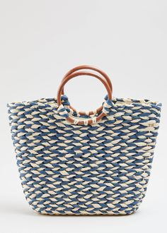 TROPIC LIKE IT'S HOT TOTE Casual Blue Bucket Bag With Double Handle, Blue Tote Bucket Bag With Handles, Blue Rectangular Bucket Bag For Spring, Blue Tote Bucket Bag, Blue Bucket Bag For Daily Use In Spring, Casual Blue Tote Bucket Bag, Casual Blue Bucket Bag For Shopping, Blue Trendy Bucket Bag With Handles, Blue Bucket Bag For Spring Shopping