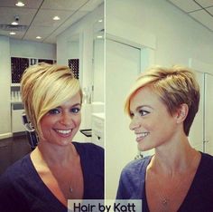 Asymmetrical pixie Asymmetrical Pixie Haircut, Asymmetrical Pixie, Pixie Hair, Hair Done, Sassy Hair, Haircut And Color, Cute Hairstyles For Short Hair, Short Blonde, Back View