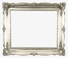 an ornate silver frame on a white background with clipping for your own text or image