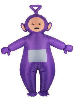 an inflatable monkey costume is shown on a white background, with one arm outstretched