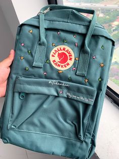 Details about this product: 1. Name: Kanken Personlized Embroidered Backpack, Kanken Custom (the bag is produced and used in Vietnam market - you can also send me your Kanken if you already have one) 2. Version & Size - Kanken No.1: This is the classic (original) version with 3 sizes + Mini size: 29x20x13cm (A5 paper size) + Medium size: 27x38x13cm (laptop 15.7 inch size) + Big size: 35x45x15cm (laptop 17 inch size) => For the big size, there are just few color choices so please text me to check Cheap Embroidered School Bags, Embroidering Backpacks, Embroider Backpack, Kanken Colors, Customized Backpack, Embroidery Heartstopper, Embroidery On Bagpack, Patches On Backpack, Decorate Backpack