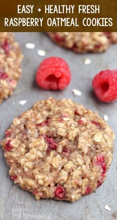 healthy raspberry oatmeal cookies are an easy recipe with no refrigerated flour or sugar