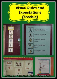 some pictures and instructions on how to use the crosswords for visual rules and expectations