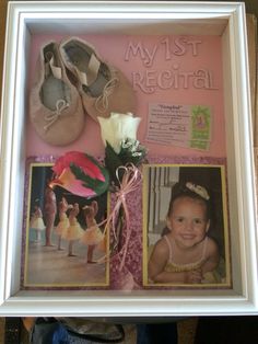 a baby's photo and shoes are in a shadow box with the words, my 1st special