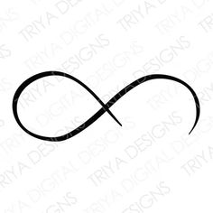 an infinite symbol is shown in black and white, with the word'try designs'below it