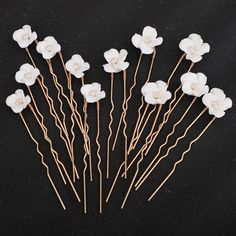 Silver Rose Gold Hair Accosseries Set Trendy Wedding Head Jewelry Bride Headdress Women Headpieces White Flower Hair Piece, Bride Headdress, Bridal Hair Clips, Hair Pieces For Women, Bride Wedding Hair, Flower Bridal Hair, Jewelry Bride, Flower Hair Pieces, Flower Hair Pins