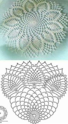 an image of crocheted doily on the left and in the right side