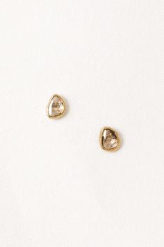 9kt Diamond Slice Studs – Child of Wild Child Of Wild, Gold Stud Earrings, Special Jewelry, Pinterest Closet, Gold Stud, Jewelry Inspo, Rose Cut Diamond, Organic Shapes, Gold Studs