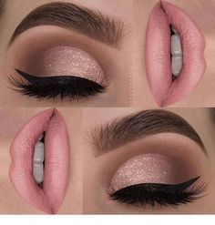 3 Pan - Moonbeam, Rose Quartz, and Hush Brown Shadow Pop - Twinkle Pink Mauve Blush Bare With Me Lip Paint Makeup Bag and Brush Makeup Ideas For Christmas, Prom Makeup Ideas, Wedding Hairstyles And Makeup, Wedding Eye Makeup, Contour Makeup Tutorial, Wedding Day Makeup, Eye Makeup Pictures, Braut Make-up, Makijaż Smokey Eye