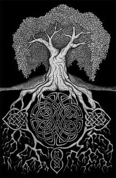 the tree of life with celtic symbols and roots