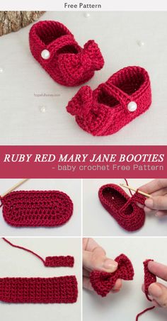 instructions to crochet baby mary jane booties