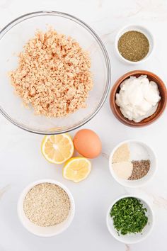 the ingredients to make this dish are in bowls