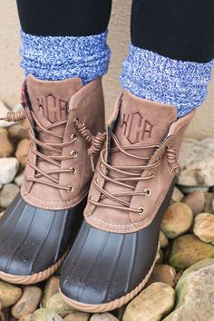 Enjoy the outdoors in style with our embroidered monogrammed duck boots. Choose from a wide selection of unique patterns and add-on accessories, or opt for a one-of-a-kind embroidered monogram. Buy your personalized duck boots today! Womens Duck Boots, Embroidered Initials, Marley Lilly, Embroidered Monogram, Duck Boots, Boots For Women, Toddler Sizes, The Outdoors, Shoe Shop