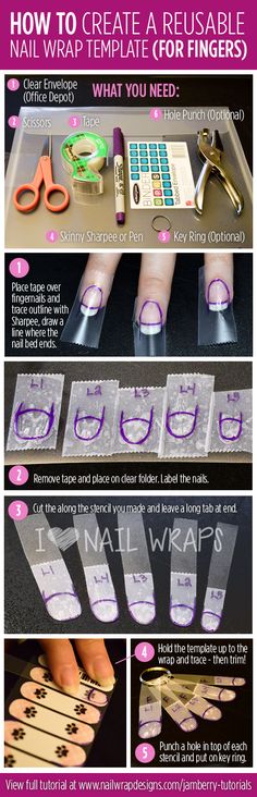 Do you dread trimming your Jamberry nail wraps because it takes so much time and effort each time? Stop starting over each time you do your nails and create a reusable Jamberry nail wrap template! This template is easy to make, cheap to create, and simple to use! It’s great for properly sizing Jamberry nail wraps, as well as trimming off extra length on french tips or Jamberry NAS designs. No more tape method! Let's make Jamberry nail wrap stencils! #jamberry #jamberrynas #jamicure Do It Yourself Nails, Berry Nails, Nails French, French Tips, Heart Nails, Base Coat