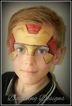 Iron Man mask by Emma Pavey Iron Man Party, Iron Man Face, Iron Man Mask, Ironman Costume, Face Paint Makeup