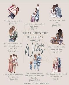 an illustrated poster with the words what does the bible say about wivess?