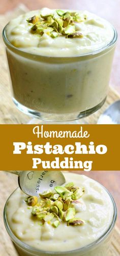 homemade pistachio pudding recipe in two bowls