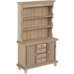 a wooden bookcase with drawers and drawers on the bottom, in light brown wood