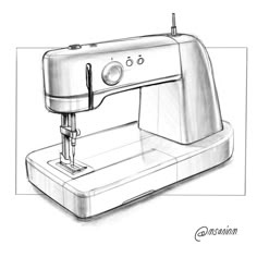 a drawing of a sewing machine